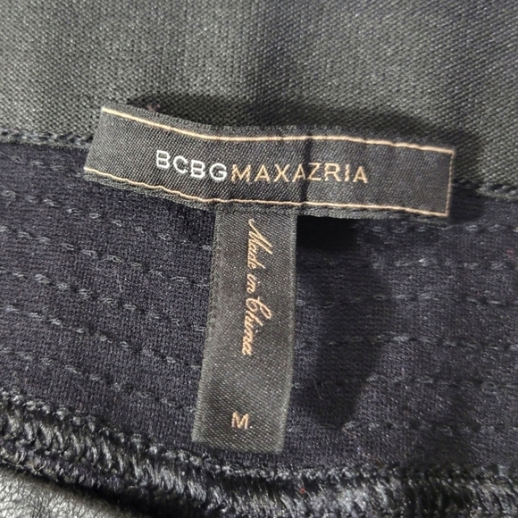 BCBGMaxAzria Women's Black Moto Faux Leather Pull On leggings Size M - Picture 5 of 14